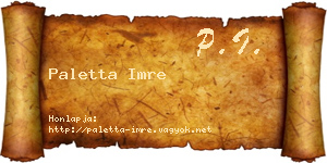 Paletta Imre névjegykártya